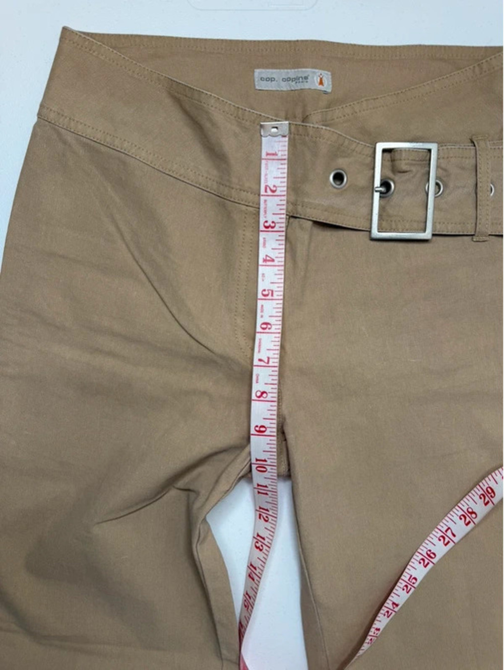 Cop Copine Y2K Sand Low Rise Flare Pants Belted Waist - Picture 5 of 9